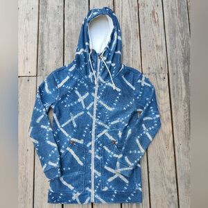 Burton Dryride Full Zip Hoodie S Cowl Neck Abstract AOP Pockets Fleece Lined